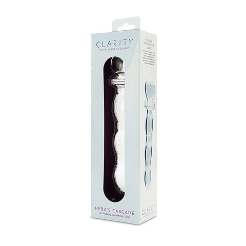 Creative Conceptions Clarity Heras Cascade Textured Glass Dildo - Glass Sex Toys