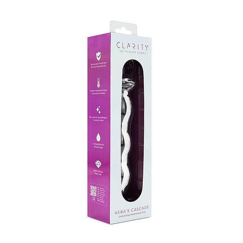 Creative Conceptions Clarity Heras Cascade Textured Glass Dildo - Glass Sex Toys