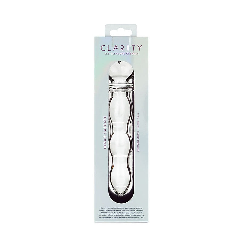 Creative Conceptions Clarity Heras Cascade Textured Glass Dildo - Glass Sex Toys