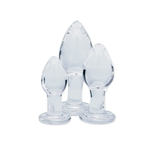 Clarity Utopian Trinity Butt Plugs Set - Glass Sex Toys