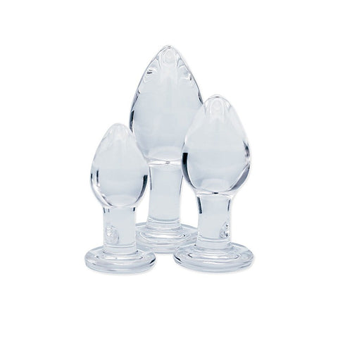 Creative Conceptions Clarity Utopian Trinity Glass Butt Plug Set - Glass Sex Toys
