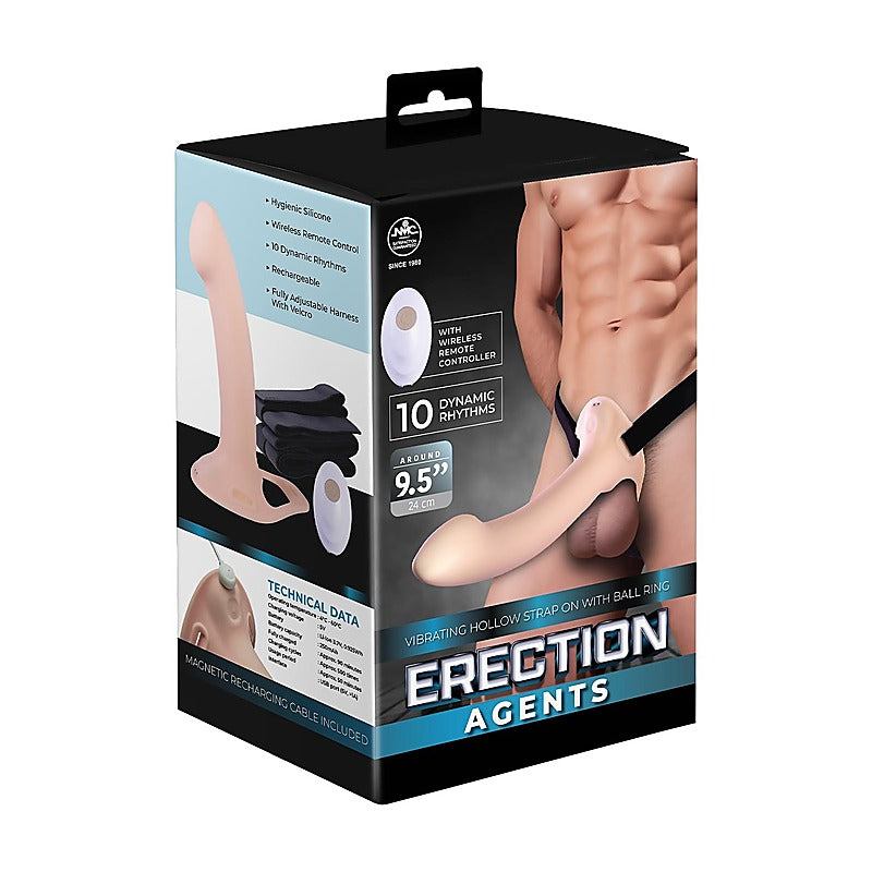 Rechargeable Vibrating Hollow Strap-On by NANMA - Strap On Sextoys