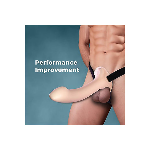 Rechargeable Vibrating Hollow Strap-On by NANMA - Strap On Sextoys