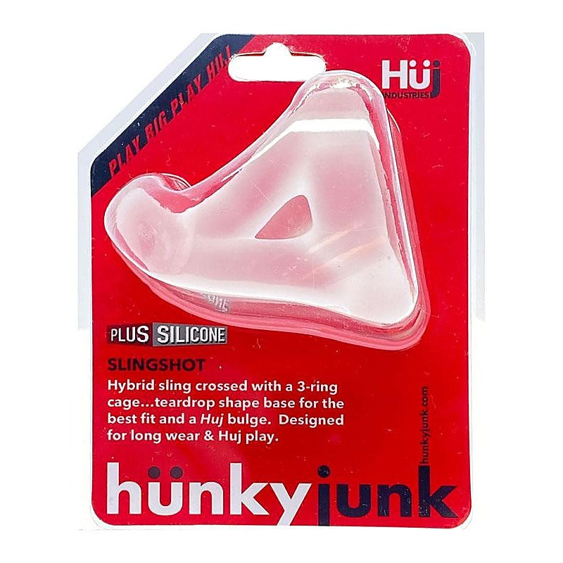 Slingshot 3-Cock Ring Teardrop Sling by Hunkyjunk Ice - Stretchy Cock Rings