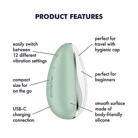 Drop To Go USB Rechargeable Clitoral Stimulator by Satisfyer - Clit Ticklers and Pulsators