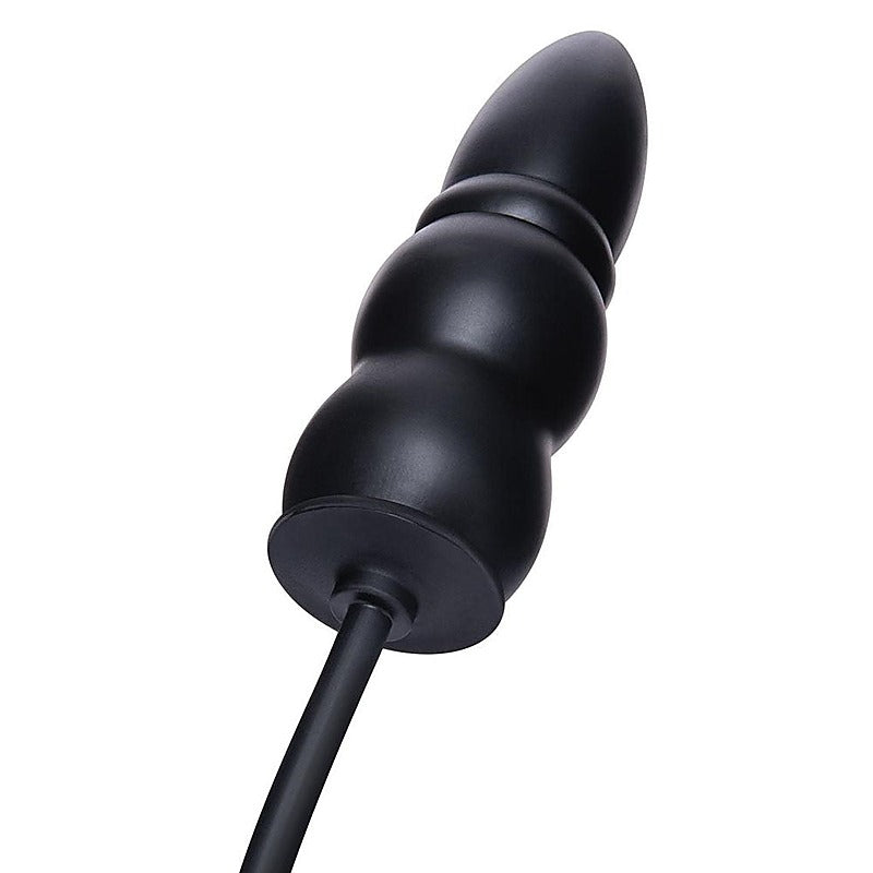Xgen Size Up Ripple Inflatable Butt Plug Black with Pump Control - Butt Plugs