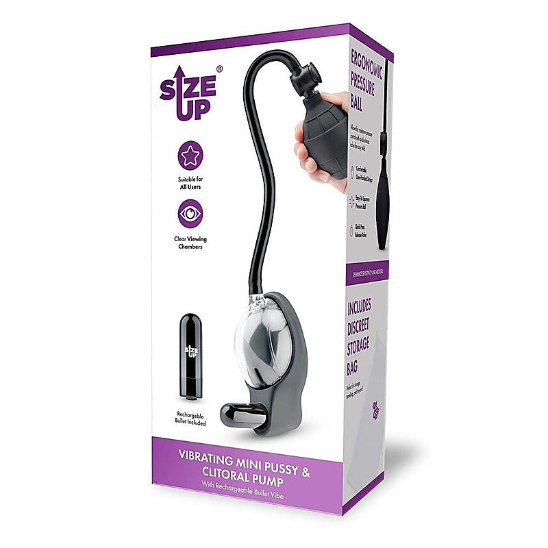 Size Up Vibrating Mini Pussy & Clitoral Pump by Xgen - Pussy And Clit Toys