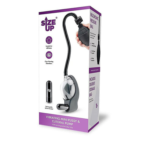Size Up Vibrating Mini Pussy & Clitoral Pump by Xgen - Pussy And Clit Toys