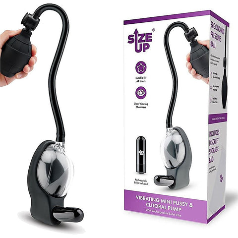 Size Up Vibrating Mini Pussy & Clitoral Pump by Xgen - Pussy And Clit Toys