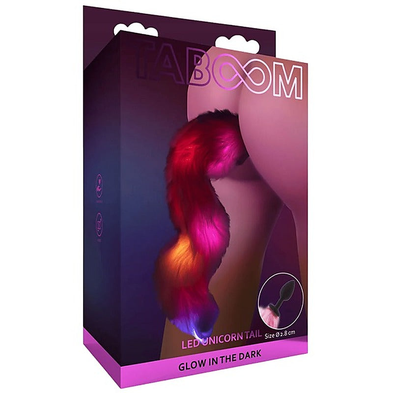 Scala Unicorn Tail & Buttplug LED (Black) with Flexible Tail and LED Lights - Butt Plugs