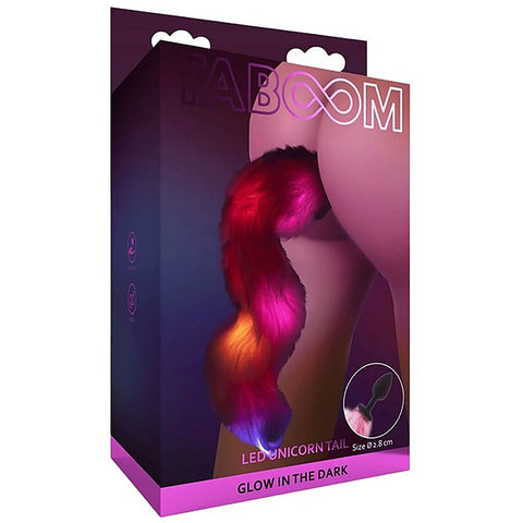 Scala Unicorn Tail & Buttplug LED (Black) with Flexible Tail and LED Lights - Butt Plugs