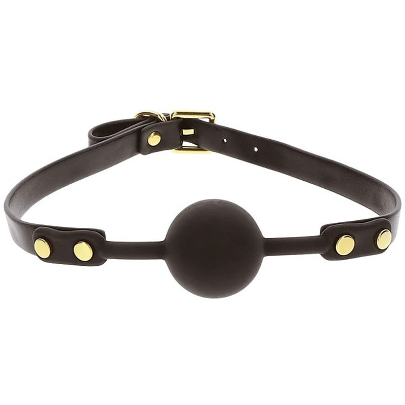 Scala Ball Gag Black with Vegan PU Leather Strap - Bondage Gags and Bits