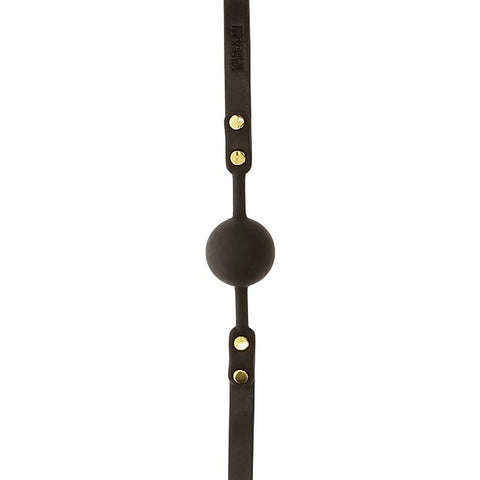 Scala Ball Gag Black with Vegan PU Leather Strap - Bondage Gags and Bits