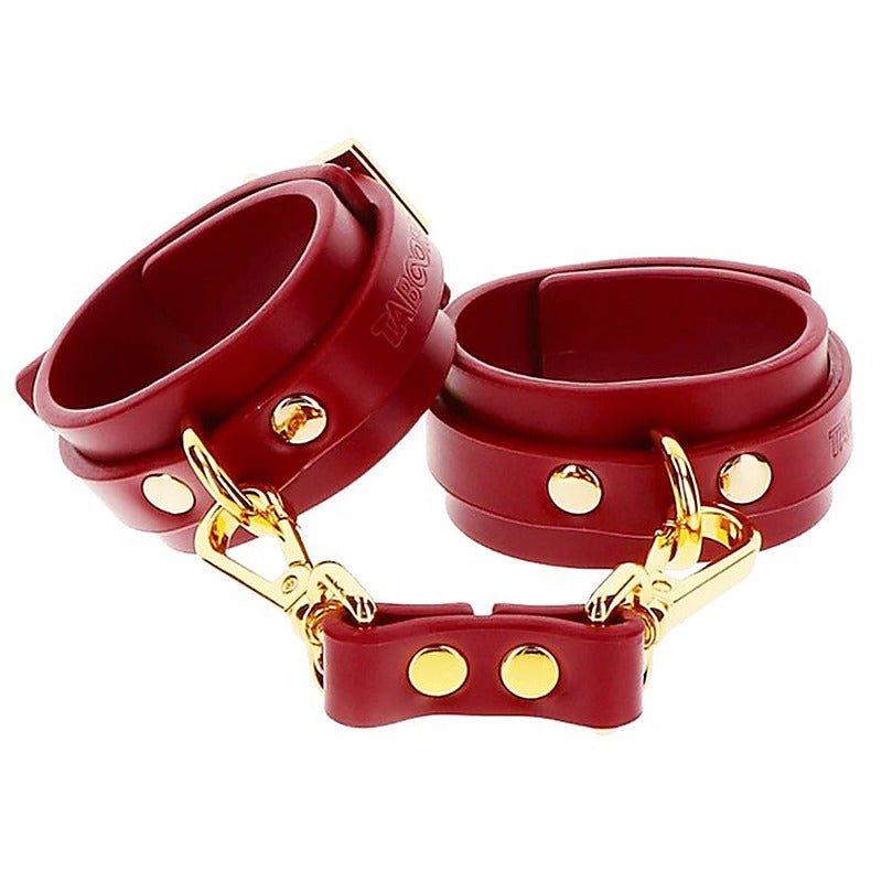 Scala D Ring Collar and Wrist Cuffs Red BDSM Restraint Set - Cuffs And Restraints