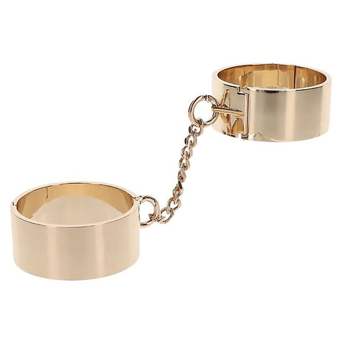 Scala Slave Wrist Cuffs Gold Restraints for BDSM Bondage Play - Cuffs And Restraints