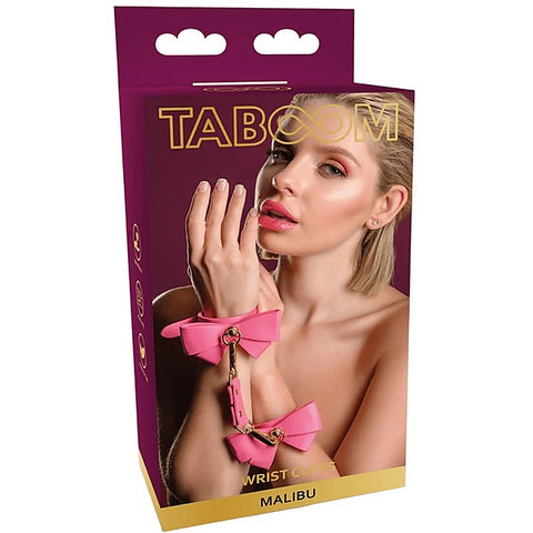 Scala Wrist Cuffs (Pink) Vegan PU Leather Bondage Restraints - Cuffs And Restraints