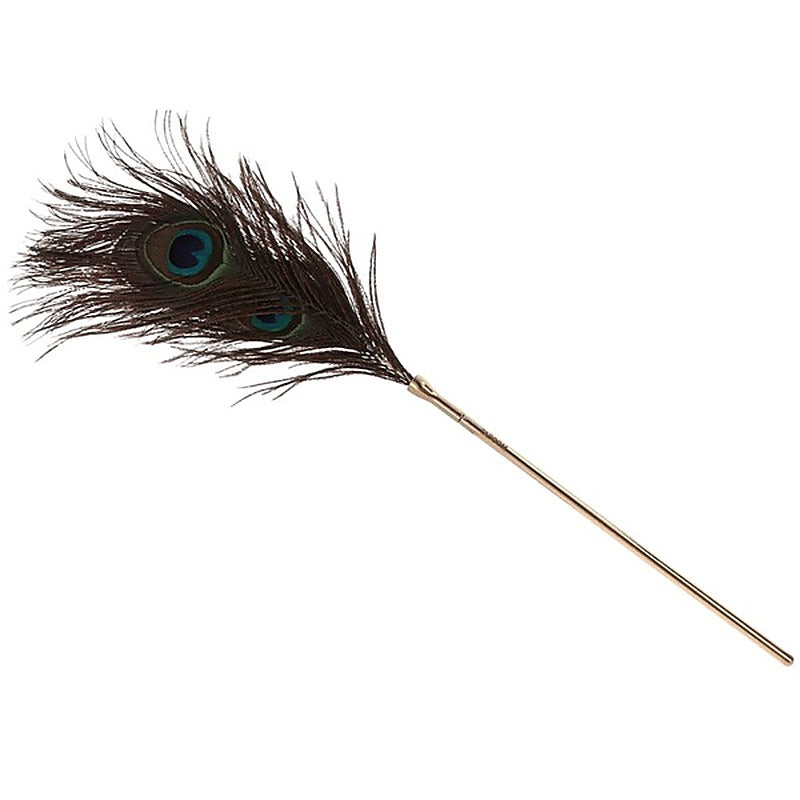 Scala Peacock Tickler Gold Feather Sensation Adult Toy - Whips And Crops