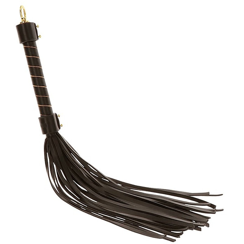 Scala Studded Whip Black Vegan Leather BDSM Impact Play - Whips And Crops