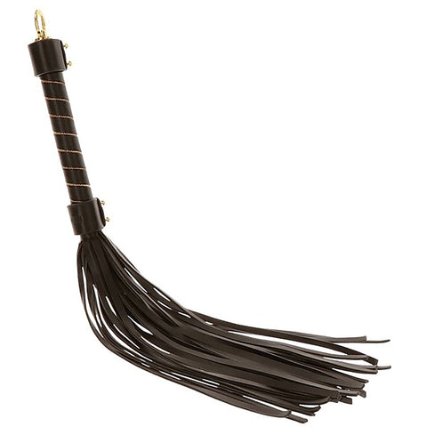 Scala Studded Whip Black Vegan Leather BDSM Impact Play - Whips And Crops