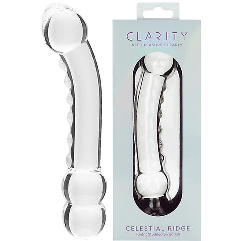 Creative Conceptions Glass Dildo Celestial Ridge Ridged Double Ended - Glass Sex Toys