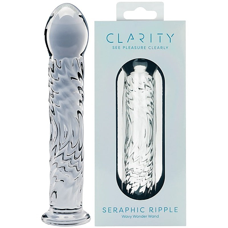 Creative Conceptions Glass Dildo Seraphic Ripple Textured G Spot - Glass Sex Toys