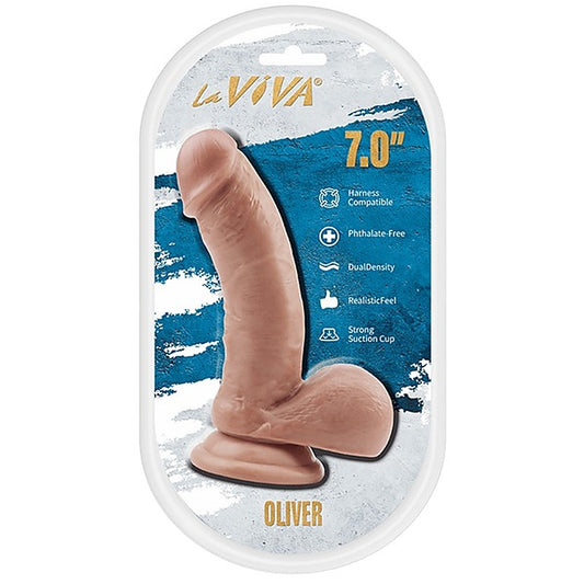 Oliver 7 Inch Dual Density Realistic Dildo by La Viva - Realistic Dildos
