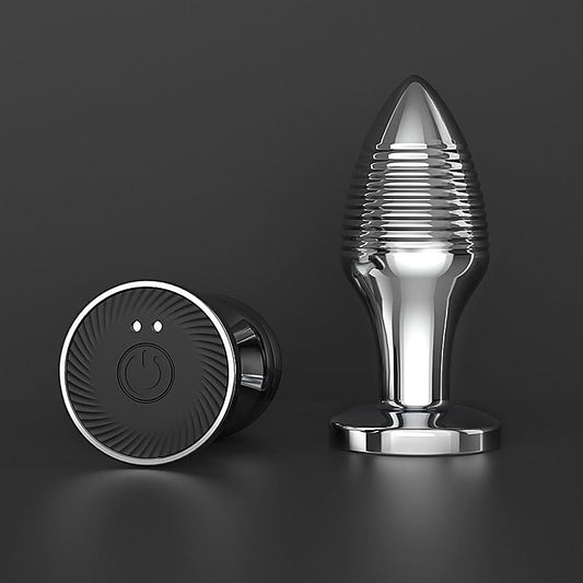 Rechargable Remote Controlled Vibrating Steel Butt Plug - Butt Plugs
