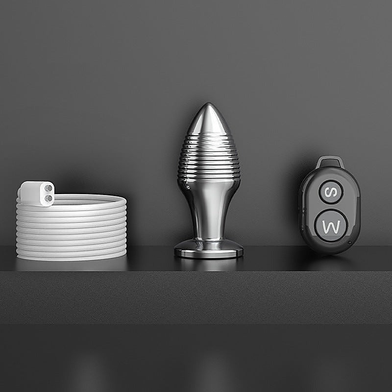 Rechargable Remote Controlled Vibrating Steel Butt Plug - Butt Plugs