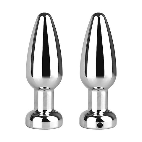 Rechargeable 10 Settings Vibrating Metal Butt Plug - Butt Plugs