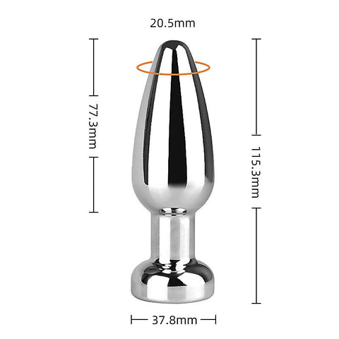 Rechargeable 10 Settings Vibrating Metal Butt Plug - Butt Plugs