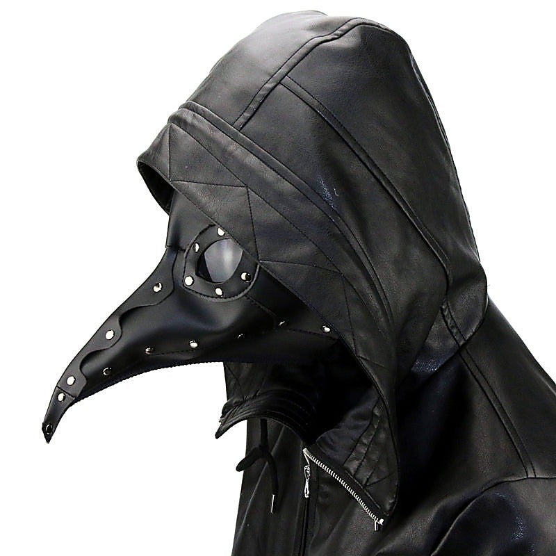 Black Plague Doctor Mask Gothic Long Nose Bird Beak - Masks And Blindfolds
