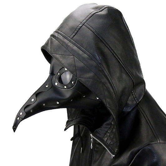 Black Plague Doctor Mask Gothic Long Nose Bird Beak - Masks And Blindfolds