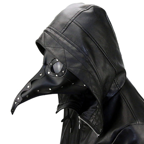 Black Plague Doctor Mask Gothic Long Nose Bird Beak - Masks And Blindfolds