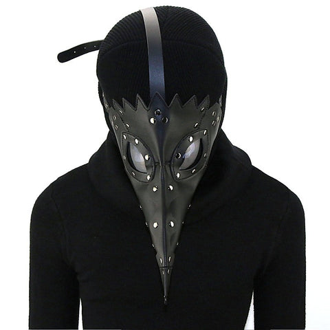 Black Plague Doctor Mask Gothic Long Nose Bird Beak - Masks And Blindfolds