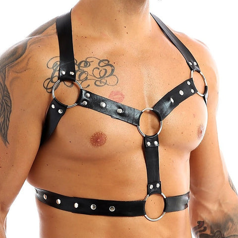 Chest Harness Punk Costume Straps with O-Rings by BDStyle - Cuffs And Restraints