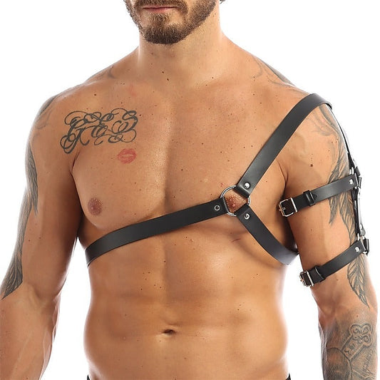 One Shoulder Strap Body Chest Half Harness Belt by BDStyle - Cuffs And Restraints