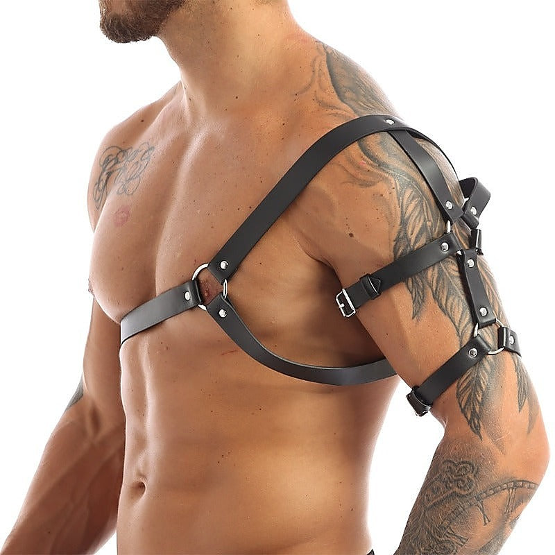 One Shoulder Strap Body Chest Half Harness Belt by BDStyle - Cuffs And Restraints