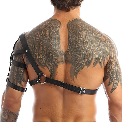 One Shoulder Strap Body Chest Half Harness Belt by BDStyle - Cuffs And Restraints