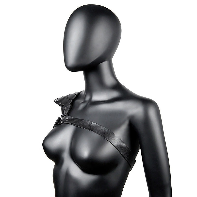 One Shoulder Fetish Play Chest Harness by BDStyle - Cuffs And Restraints