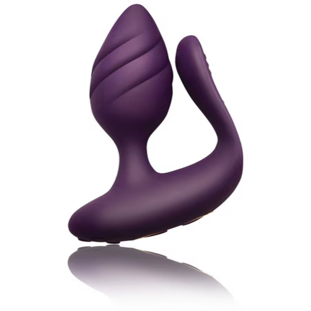 Rocks Off Cocktail Double Stimulation Butt Plug with Dual Motor Technology - PURPLE - Butt Plugs