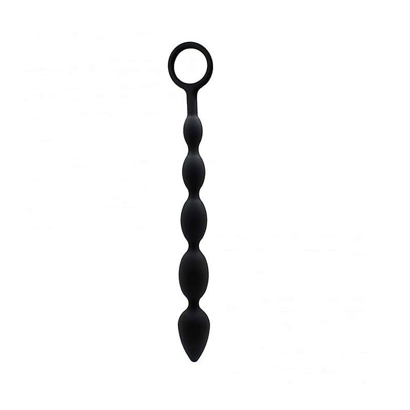 Long Silicone Anal Beads With Ring Pull by Love In Leather - Anal Beads and Balls