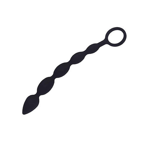 Long Silicone Anal Beads With Ring Pull by Love In Leather - Anal Beads and Balls
