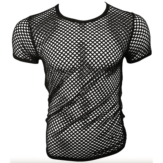 Mens Mesh Shirt With Black Binding by Love In Leather - His Fetish
