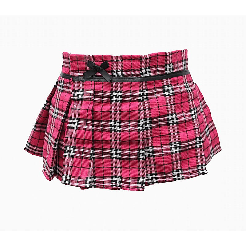 Tartan Wrap Sexy Skirt Pink by Love In Leather - Skirts And Club Wear