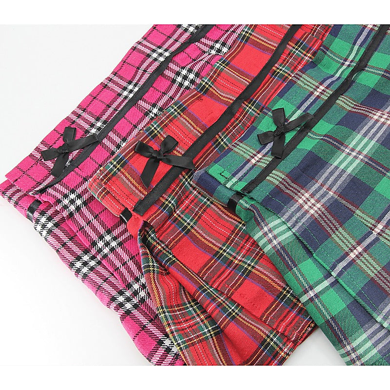 Tartan Wrap Sexy Skirt Red by Love In Leather - Skirts And Club Wear