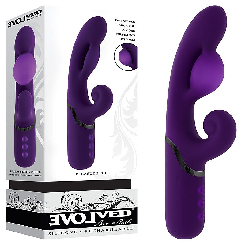 Pleasure Puff Rechargeable Inflatable Rabbit Vibe by Evolved - Rabbit Vibrators