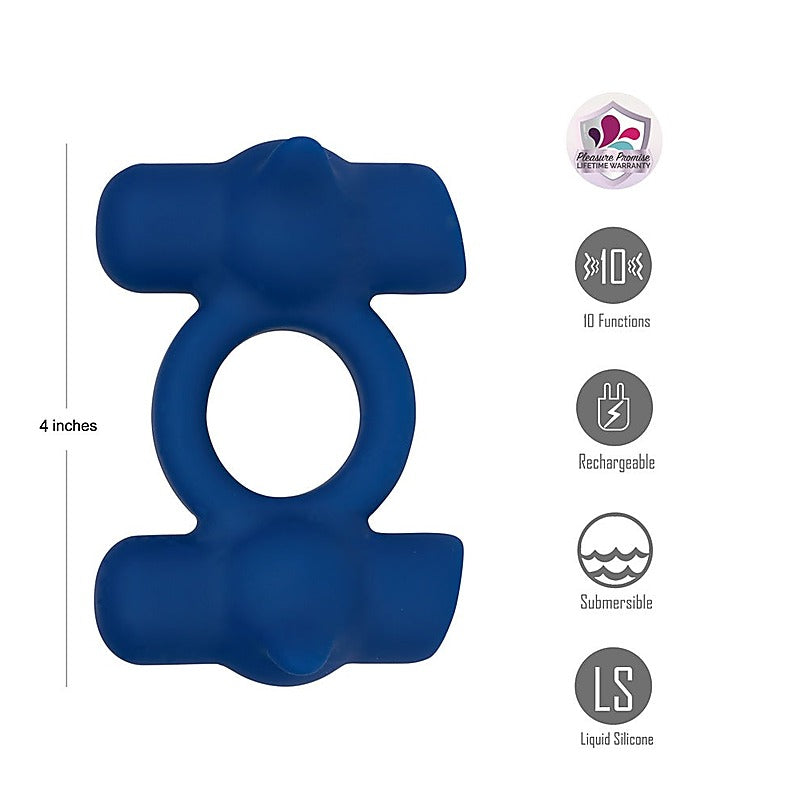 RONAN USB Rechargeable Dual Vibrating Cock Ring by Maia Toys - Vibrating Cock Rings