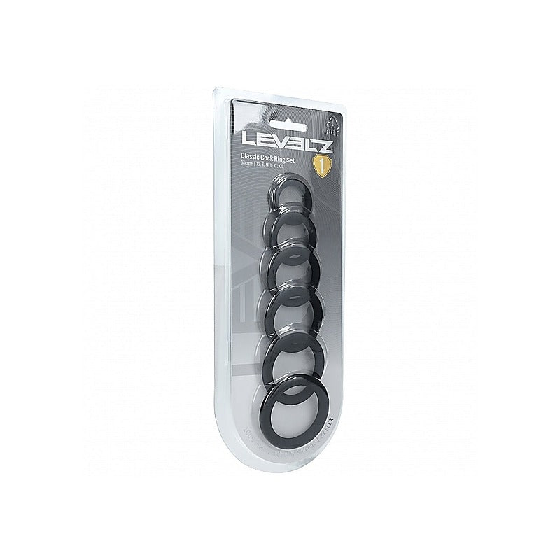LEVELZ Classic Silicone Cock Ring Set of 6 Sizes by Shots - Cock Ring Sets