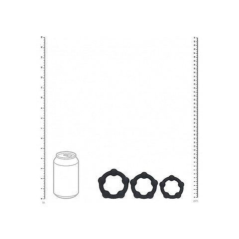 LEVELZ Beaded Silicone Cock Ring Set of 3 by Shots Toys - Cock Ring Sets