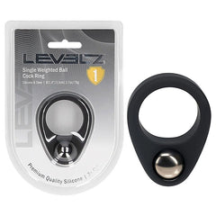 LEVELZ Single Weighted Ball Cock Ring Weighted Cock Ring - Stretchy Cock Rings